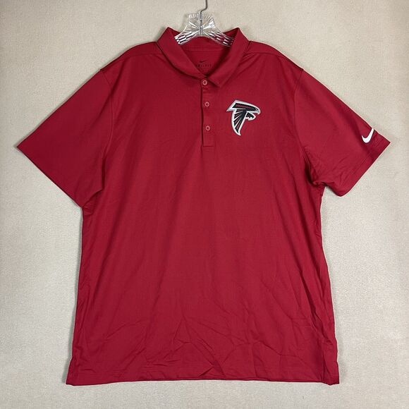 Nike Polo Shirt Mens XL Red NFL Atlanta Falcons Sideline Team Issue‎ Dri-Fit - Picture 1 of 10